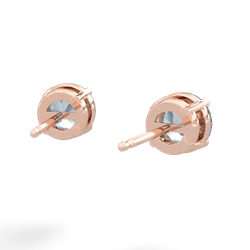 Aquamarine 6Mm Round Stud 14K Rose Gold earrings E1786