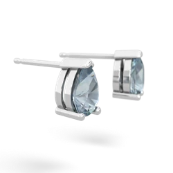 Aquamarine Teardrop Stud 14K White Gold earrings E1793