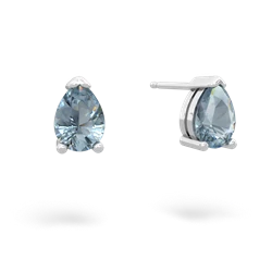 Aquamarine Teardrop Stud 14K White Gold earrings E1793