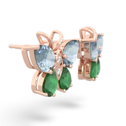 Aquamarine Butterfly 14K Rose Gold earrings E2215