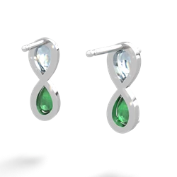 Aquamarine Infinity 14K White Gold earrings E5050