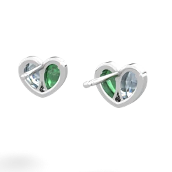 Aquamarine 'Our Heart' 14K White Gold earrings E5072