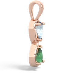 Aquamarine Infinity 14K Rose Gold pendant P5050