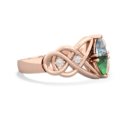 Aquamarine Keepsake Celtic Knot 14K Rose Gold ring R5300