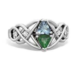 Aquamarine Keepsake Celtic Knot 14K White Gold ring R5300