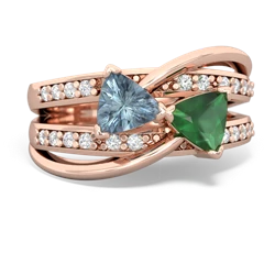 Aquamarine Bowtie 14K Rose Gold ring R2360