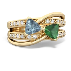 Aquamarine Bowtie 14K Yellow Gold ring R2360