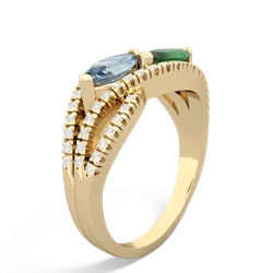 Aquamarine Diamond Rivers 14K Yellow Gold ring R3070