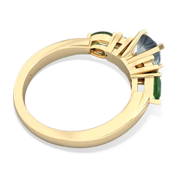 Aquamarine 6Mm Round Eternal Embrace Engagement 14K Yellow Gold ring R2005