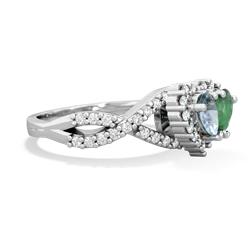 Aquamarine Diamond Twist 'One Heart' 14K White Gold ring R2640HRT