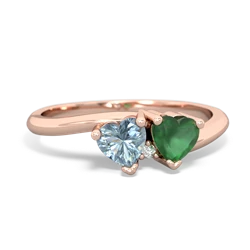 Aquamarine Sweethearts 14K Rose Gold ring R5260