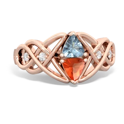 Aquamarine Keepsake Celtic Knot 14K Rose Gold ring R5300