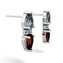 Aquamarine Bowtie Drop 14K White Gold earrings E0865