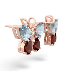 Aquamarine Butterfly 14K Rose Gold earrings E2215