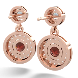 Aquamarine Halo Dangle 14K Rose Gold earrings E5319