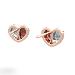 Aquamarine 'Our Heart' 14K Rose Gold earrings E5072