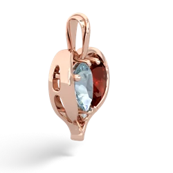 Aquamarine Two Become One 14K Rose Gold pendant P5330