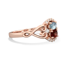 Aquamarine Love Nest 14K Rose Gold ring R5860