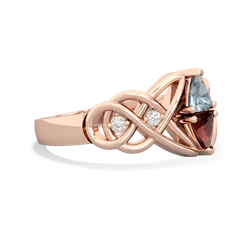 Aquamarine Keepsake Celtic Knot 14K Rose Gold ring R5300