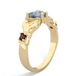 Aquamarine Claddagh Keepsake 14K Yellow Gold ring R5245