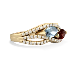 Aquamarine Diamond Rivers 14K Yellow Gold ring R3070