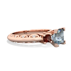 Aquamarine Eternal Embrace Engagement 14K Rose Gold ring C2001