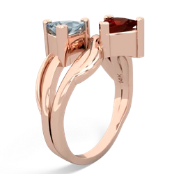 Aquamarine Split Band Swirl 14K Rose Gold ring R2341