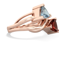 Aquamarine Split Band Swirl 14K Rose Gold ring R2341