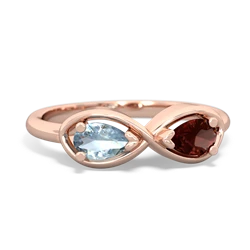 Aquamarine Infinity 14K Rose Gold ring R5050