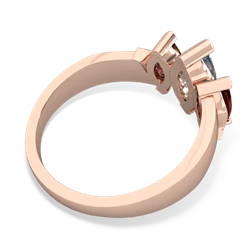 Aquamarine Three Peeks 14K Rose Gold ring R2433