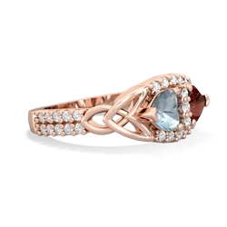 Aquamarine Sparkling Celtic Knot 14K Rose Gold ring R2645