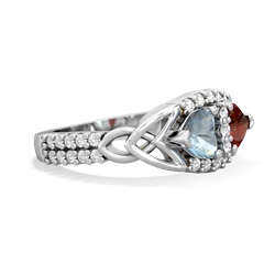 Aquamarine Sparkling Celtic Knot 14K White Gold ring R2645