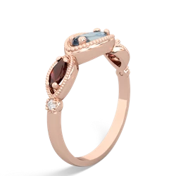 Aquamarine Milgrain Marquise 14K Rose Gold ring R5700