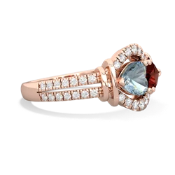 Aquamarine Art-Deco Keepsake 14K Rose Gold ring R5630