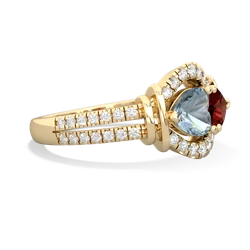 Aquamarine Art-Deco Keepsake 14K Yellow Gold ring R5630