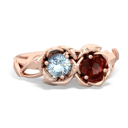 Aquamarine Rose Garden 14K Rose Gold ring R5510