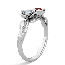 Aquamarine Rose Garden 14K White Gold ring R5510