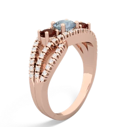 Aquamarine Three Stone Aurora 14K Rose Gold ring R3080