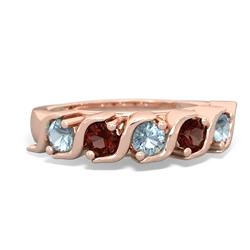 Aquamarine Anniversary Band 14K Rose Gold ring R2089