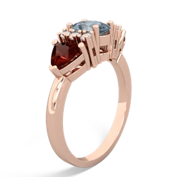 Aquamarine Antique Style Three Stone 14K Rose Gold ring R2186