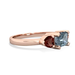 Aquamarine Three Stone 14K Rose Gold ring R5235