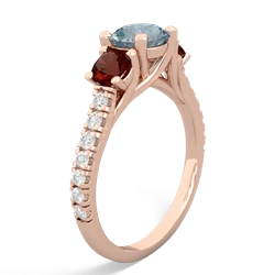 Aquamarine Pave Trellis 14K Rose Gold ring R5500