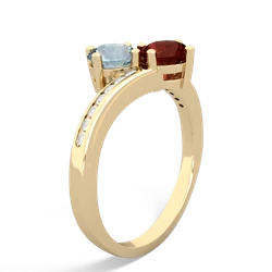 Aquamarine Channel Set Two Stone 14K Yellow Gold ring R5303