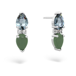Aquamarine Bowtie Drop 14K White Gold earrings E0865