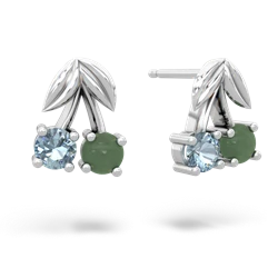 Aquamarine Sweet Cherries 14K White Gold earrings E7001