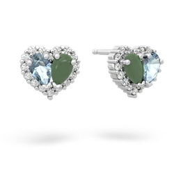 Aquamarine Halo 14K White Gold earrings E7008