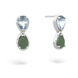 Aquamarine Infinity 14K White Gold earrings E5050