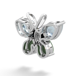 Aquamarine Butterfly 14K White Gold pendant P2215