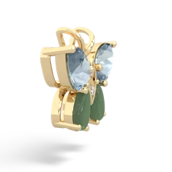 Aquamarine Butterfly 14K Yellow Gold pendant P2215