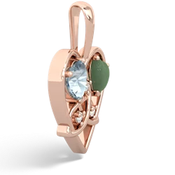 Aquamarine Celtic Trinity Heart 14K Rose Gold pendant P5331